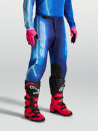 Alpinestars Fluid Kepler byxor, motocrossbyxor för herr, blå och ljusblå, slitstarkt 600D polytyg med förböjd bendesign, sportpassform optimerad för terrängkörning.