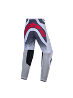 Alpinestars Ungdom Supertech Swan motocrossbyxor, gråa och röda, atletisk tävlingspassform med stor bakre logotyp