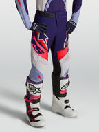 Alpinestars 2027 Supertech Dyna ungdomsbyxor, lila och rosa fluo motocrossbyxor i slitstarkt stretch-ripstop för racing.