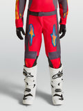 Alpinestars Youth Fluid Hunt Pants, red and gray motocross pants for off-road riding with ergonomic polyfabric design.