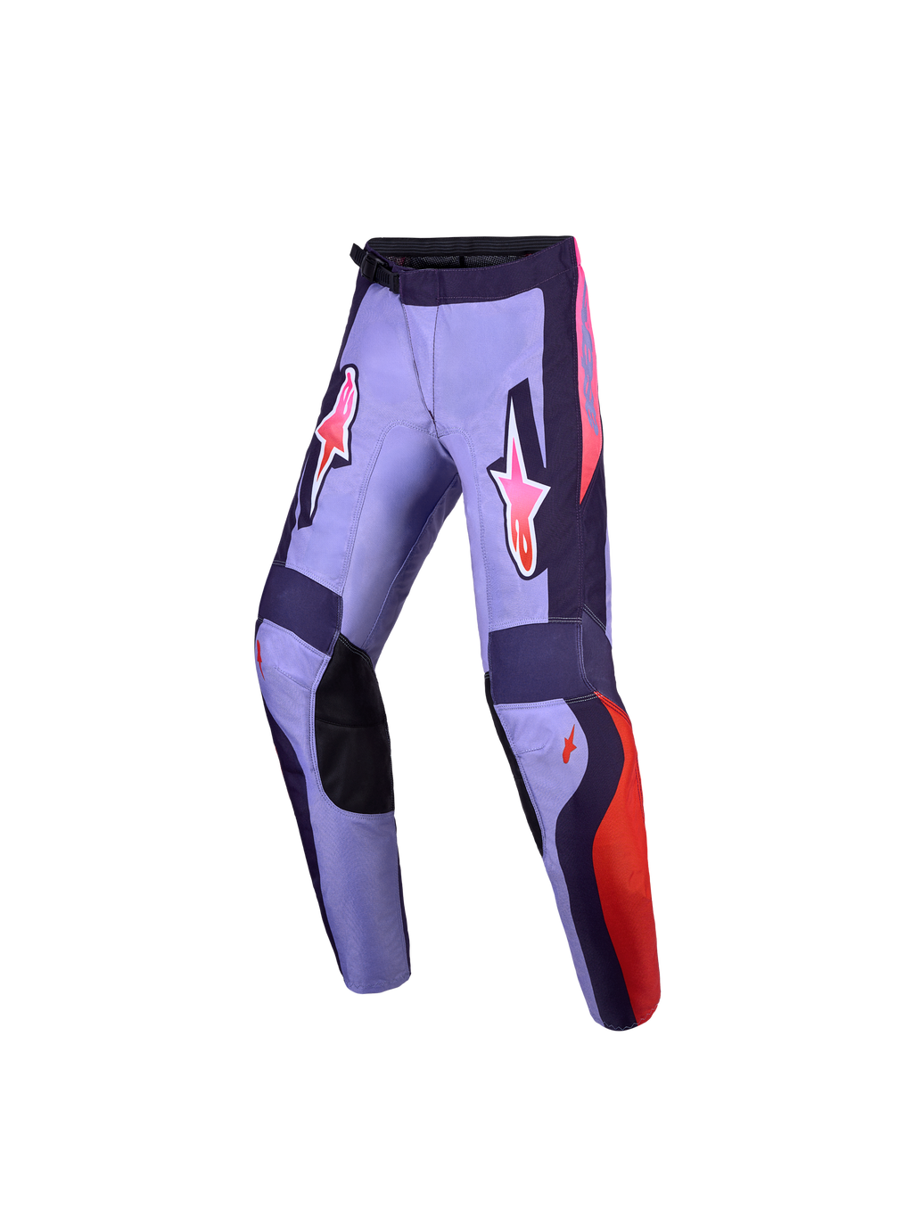 Alpinestars 2027 Ungdom Fluid Hunt byxor, lila och rosa motocrossbyxor med slitstarkt 600D-material och sportpassform.