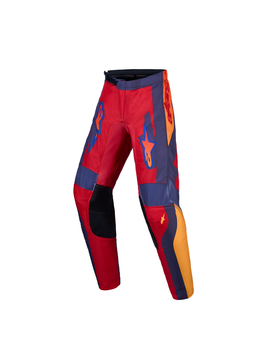 Alpinestars Fluid Hunt ungdomsbyxor, motocrossbyxor i rött och grått, förstärkta knän och stretchpaneler för terrängkörning