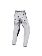 Alpinestars 2027 Ungdom Fluid Lone byxor, grå kamouflagemönstrade och vita motocrossbyxor med röda detaljer, vy bakifrån
