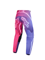 Alpinestars Stella Fluid Kepler motocrossbyxor för dam, rosa och lila färgtoning, vy bakifrån med vita Astars-logotyper.