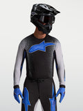 Alpinestars Supertech Hiten AFD tröja, svart och blå motocrosströja för herr med atletisk pro-passform.