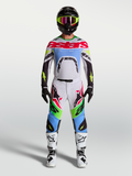 Alpinestars 2027 Supertech Dyna tröja och set, motocrossutrustning för herr, vit och fluogrön, atletisk passform.