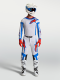 Alpinestars Supertech Vesta Jersey and Gear Set, men's motocross racing outfit in light lilac and cardinal red.