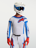 Alpinestars Supertech Vesta tröja, motocrosströja för herr i ljuslila och röd med blå detaljer och andningsbara nätpaneler.