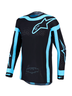 Alpinestars Supertech Vesta tröja AND Supertech Vesta Gear Set, svart och turkos motocrosströja med laserskuren ventilation.