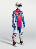 Alpinestars Techstar Maven tröja och utrustningsset, blå och korall motocrossutrustning för herrar med atletisk passform.