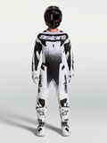 Alpinestars Techstar Swan tröja och Techstar Swan Gear Set, motocrossutrustning för herr, svart och vit med stänkgrafik.