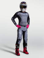 Alpinestars 2027 Racer Amber tröja och Gear Set, motocross-set för herr, grått och rosa, atletisk passform med teknisk mesh.