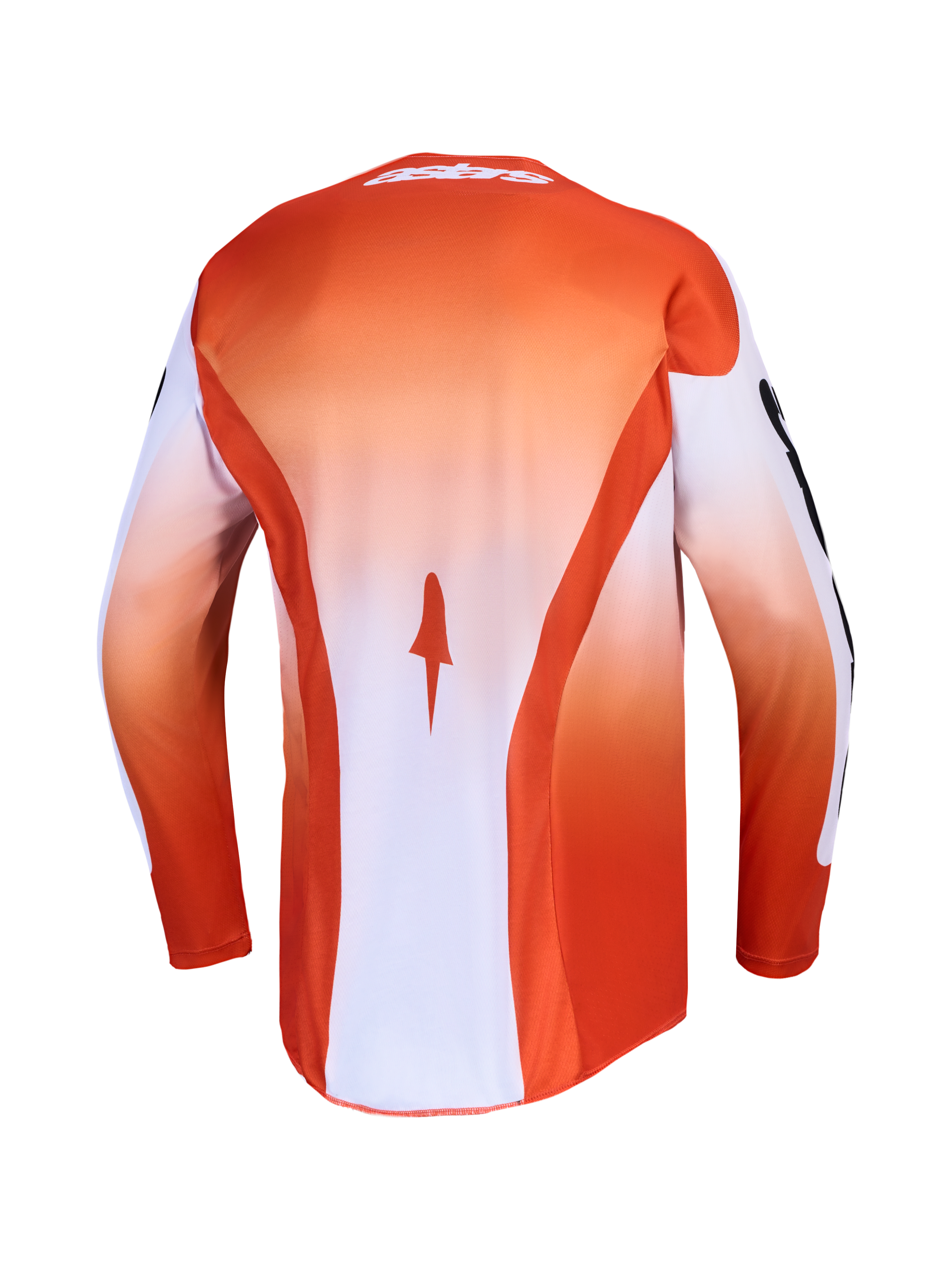 Alpinestars Racer Amber Jersey, Red and White Men's MX Jersey with moisture-wicking polyfabric and a drop tail.