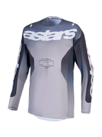 Alpinestars Racer Amber tröja, motocrosströja för herr, grå och ljuslila, andningsbart tekniskt material med vit astars-grafik