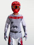 Alpinestars Racer Air Lone tröja, ventilerande motocrosströja för herr i grå camo och rött, mesh för terrängkörning
