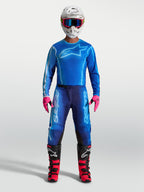 Alpinestars Fluid Kepler tröja och gear set, blå och rosa motocrossutrustning för herrar, andningsbar atletisk passform.