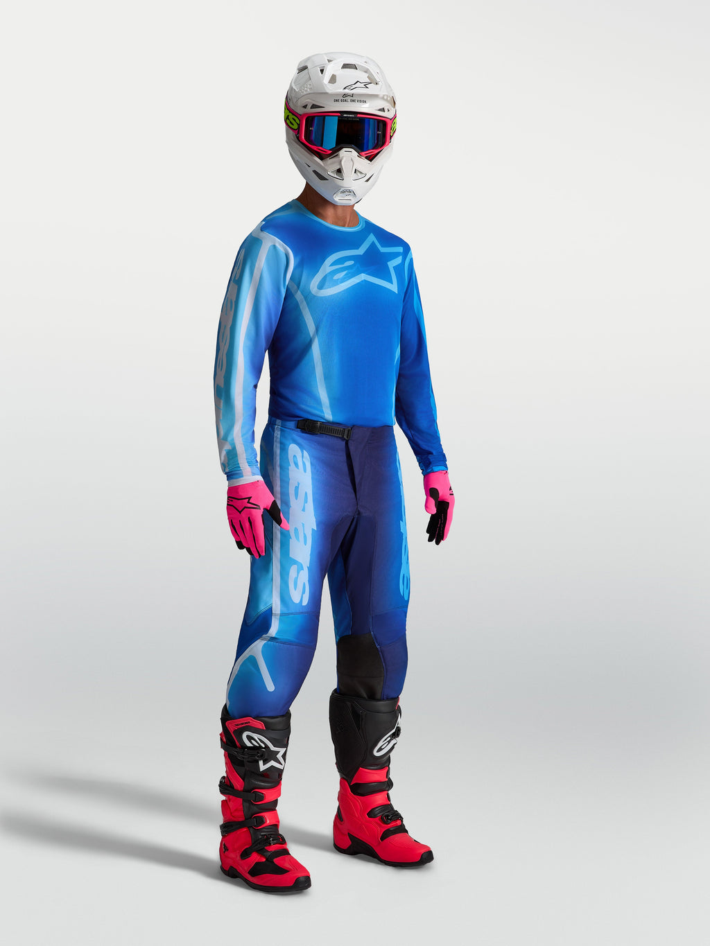 Alpinestars Fluid Kepler tröja, motocrosströja i ucla blå och blithe blå för herrar, ventilerande atletisk passform.