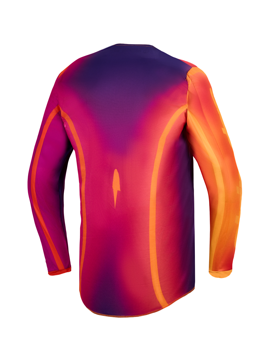 Alpinestars Fluid Kepler tröja, lila och orange motocrosströja för herr, vy bakifrån med längre ryggslut för terrängkörning.