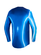 Alpinestars 2027 Fluid Kepler tröja, blå och vit motocrosströja för herr i andningsbar polyfabric, vy bakifrån.