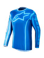 Alpinestars Fluid Kepler tröja, motocrosströja för herrar, mörkblå och ljusblå, fuktavledande material med stjärnlogotyp.