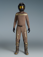 Alpinestars Supertech Air Gold motocrossutrustning i begränsad upplaga för herrar, bruna och guldiga, ventilerande mesh