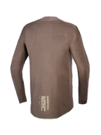 Alpinestars Supertech Air Gold tröja, brun motocrosströja för herr med laserutskuren ventilation och guldgrafik bak.
