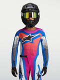 Alpinestars 2027 Supertech Maven ungdomströja, blå och rosa motocrosströja i lätt mesh för racing och terrängkörning
