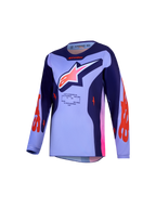 Alpinestars Youth Fluid Hunt Jersey and Gear Set, purple and pink MX racing top, breathable moisture-wicking textile.