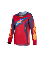 Alpinestars Fluid Hunt ungdomströja, motocrosströja för terrängkörning, röd och grå, lätt polytyg som andas