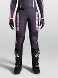 Stella Fluid Apex V2 byxor, motocrossbyxor för dam, grå och rosa med förböjda ben, spänne med spärr och meshfoder för optimal komfort.