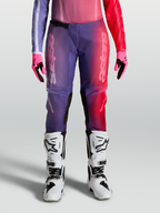Alpinestars Stella Fluid Kepler byxor, motocrossbyxor för dam i lila och rött med förstärkta knän och ergonomisk passform.