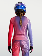Alpinestars Stella Fluid Kepler tröja, motocrosströja för dam, lila och röd, fuktavledande polytyg, vy bakifrån.