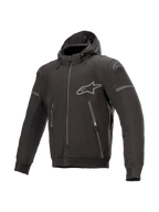 Alpinestars Sektor Tech V2 jacka med huva, svart MC-jacka för herrar, vindtåligt ytterskal, CE-certifierad, urban stil med reflekterande detaljer