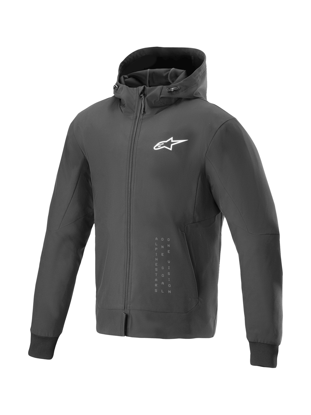 Alpinestars Radium Tech jacka med huva, vindtät urban motorcykeljacka, svart och vit, 3L-textil, Tech-Air-redo för stadskörning