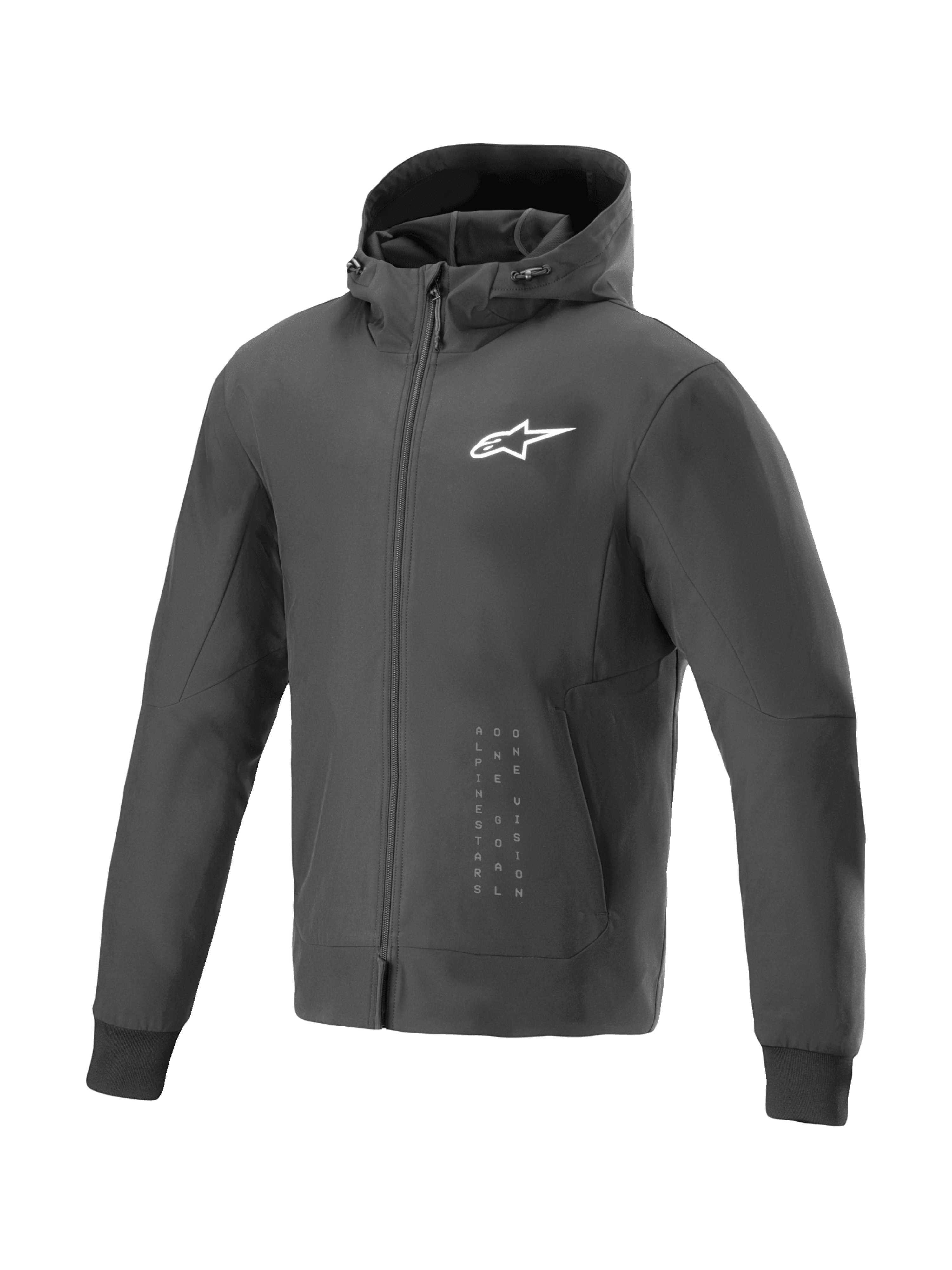 Alpinestars Radium Tech jacka med huva, vindtät urban motorcykeljacka, svart och vit, 3L-textil, Tech-Air-redo för stadskörning
