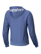 Alpinestars Stella Chrome V2 Sport Jacka Med Huva, blåviolett motorcykeljacka för dam i teknisk fleece med vit logotyp på huvan