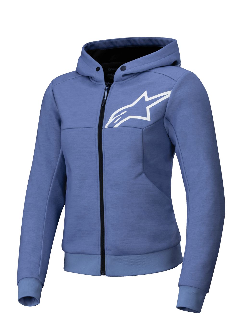 Alpinestars Stella Chrome V2 Sport jacka med huva, blålila motorcykeljacka för dam, CE-certifierad och förberedd för Tech-Air
