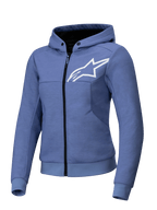 Alpinestars Stella Chrome V2 Sport jacka med huva, blålila motorcykeljacka för dam, CE-certifierad och förberedd för Tech-Air