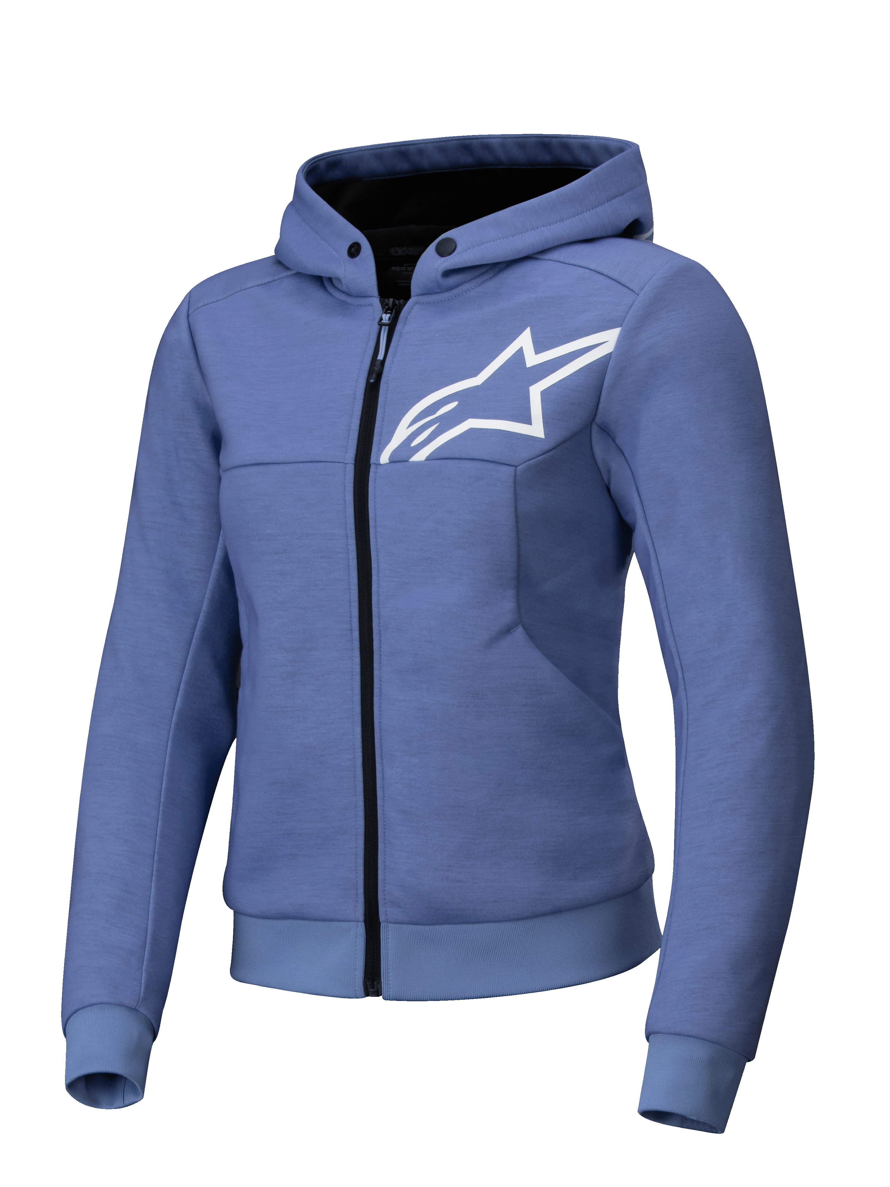 Alpinestars Stella Chrome V2 Sport jacka med huva, blålila motorcykeljacka för dam, CE-certifierad och förberedd för Tech-Air