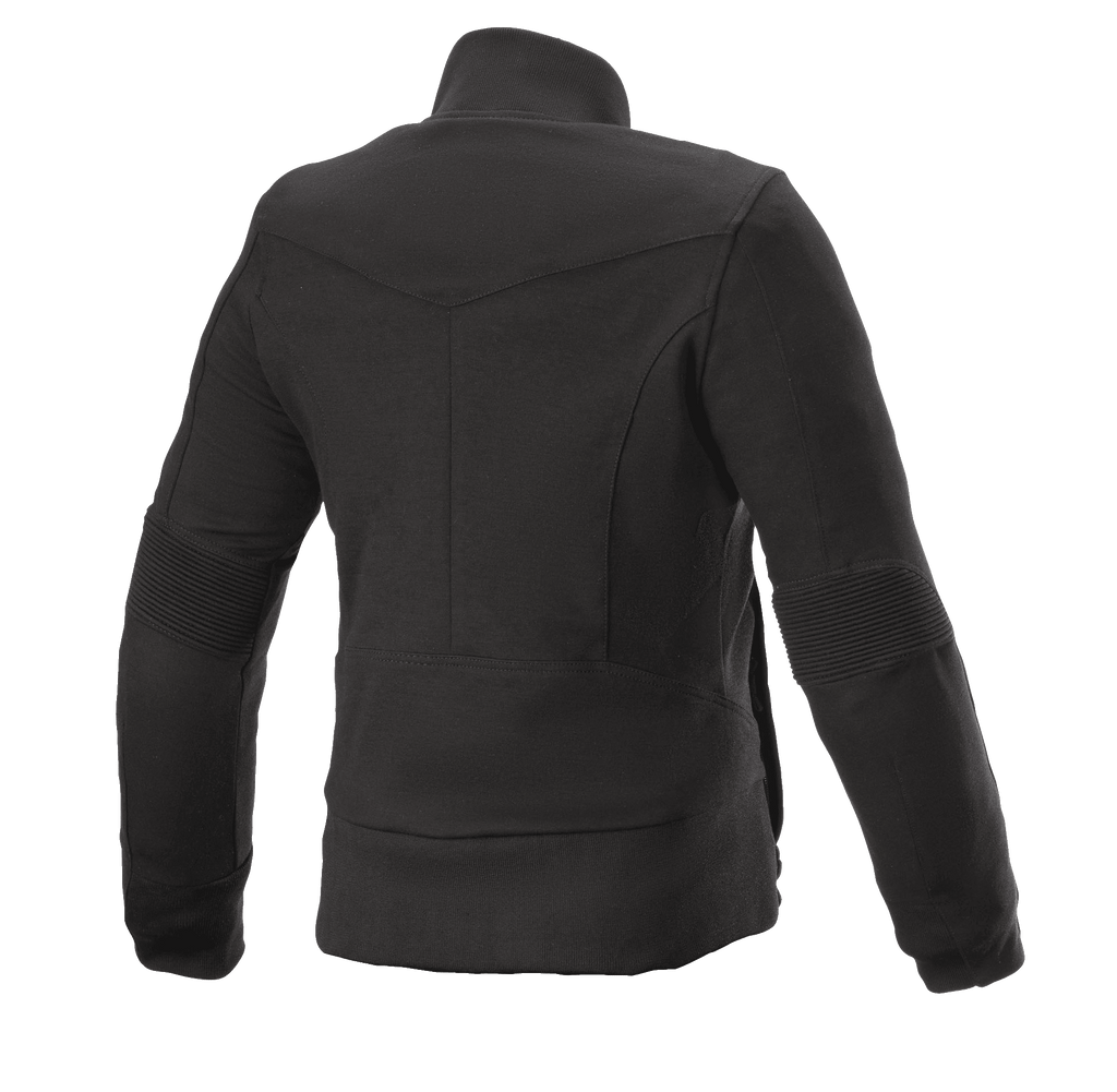 Alpinestars Women's Banshee Fleece, Women's Motorcycle Jacket, Black, rear view, casual fleece construction with ribbed elbow panels and bottom hem, anatomically profiled design
