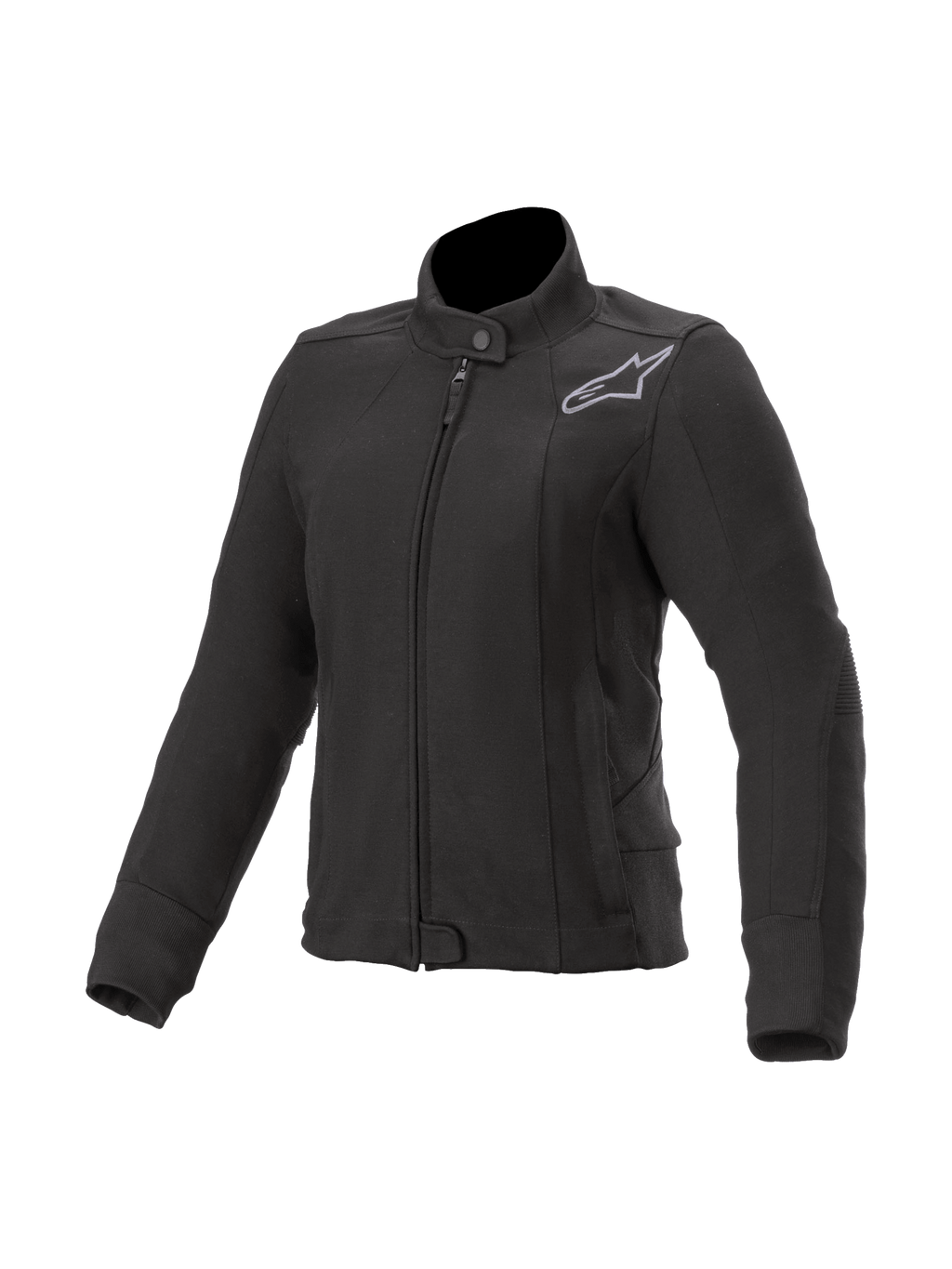 Alpinestars Dam Banshee Fleece, urban motorcykeljacka i svart textil, med Nucleon Flex Plus-skydd och Kevlar-förstärkningar.