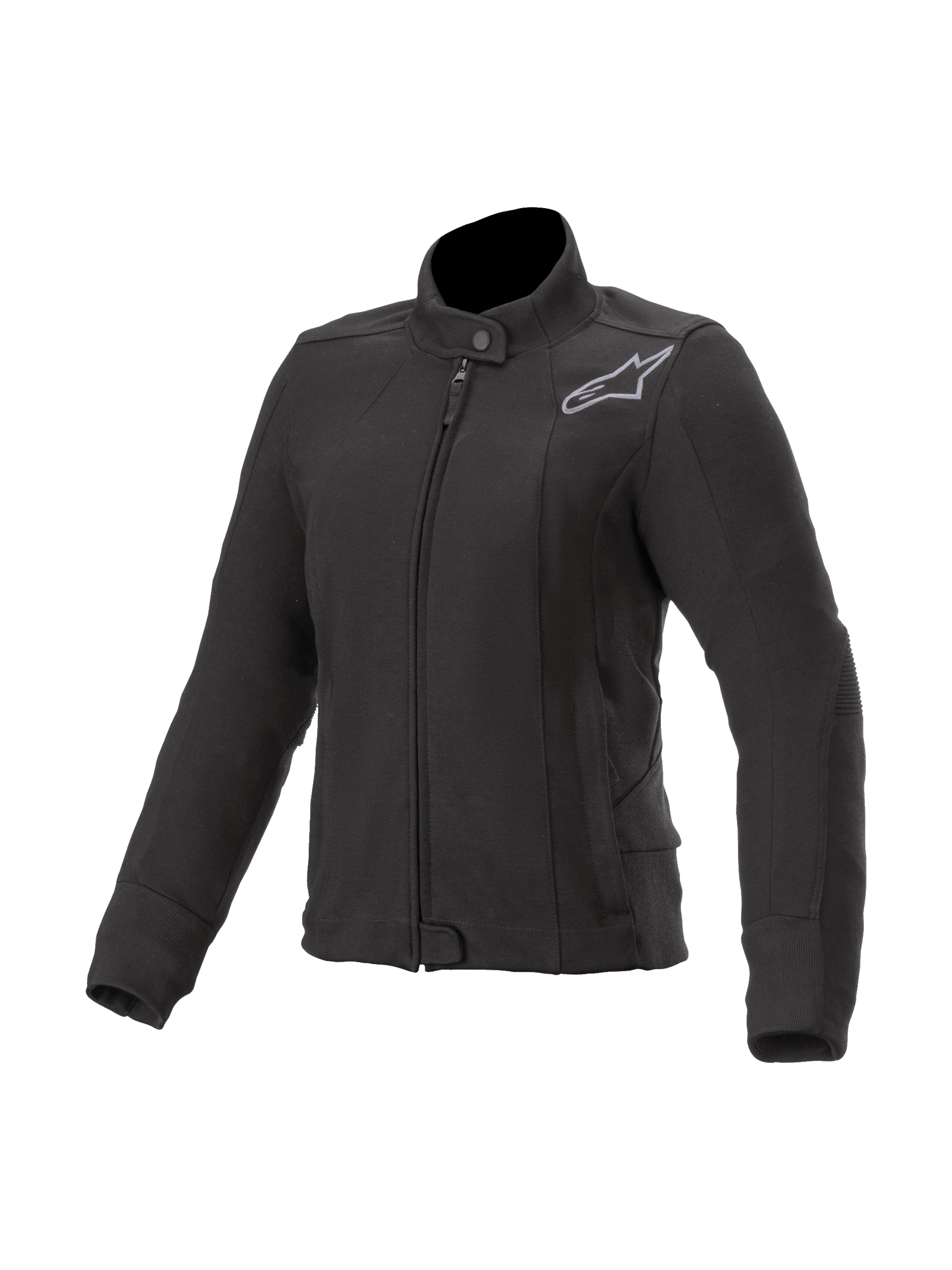 Alpinestars Dam Banshee Fleece, urban motorcykeljacka i svart textil, med Nucleon Flex Plus-skydd och Kevlar-förstärkningar.
