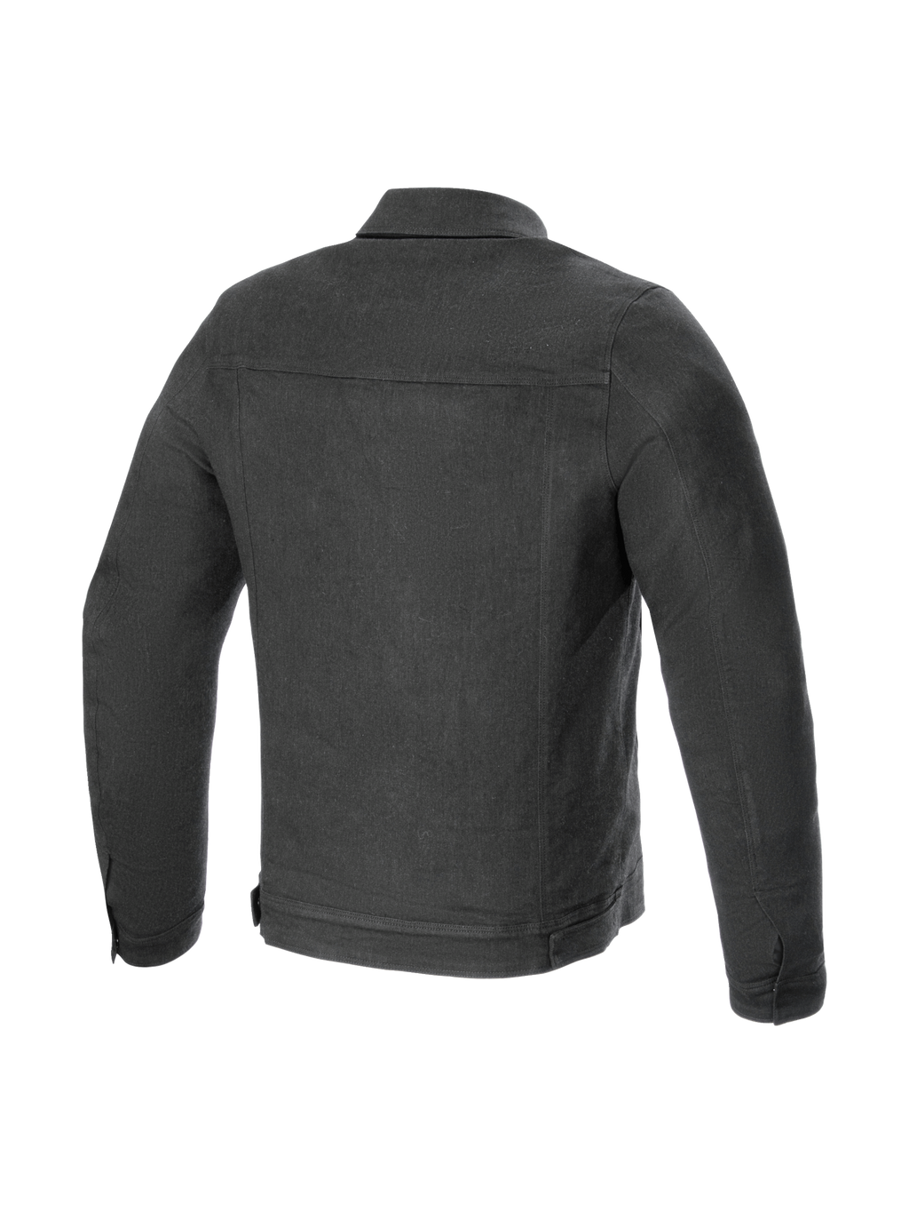 Alpinestars Garage jacka, rökgrå urban motorcykeljacka i stretchdenim för herrar, sedd bakifrån, Tech-Air Ready