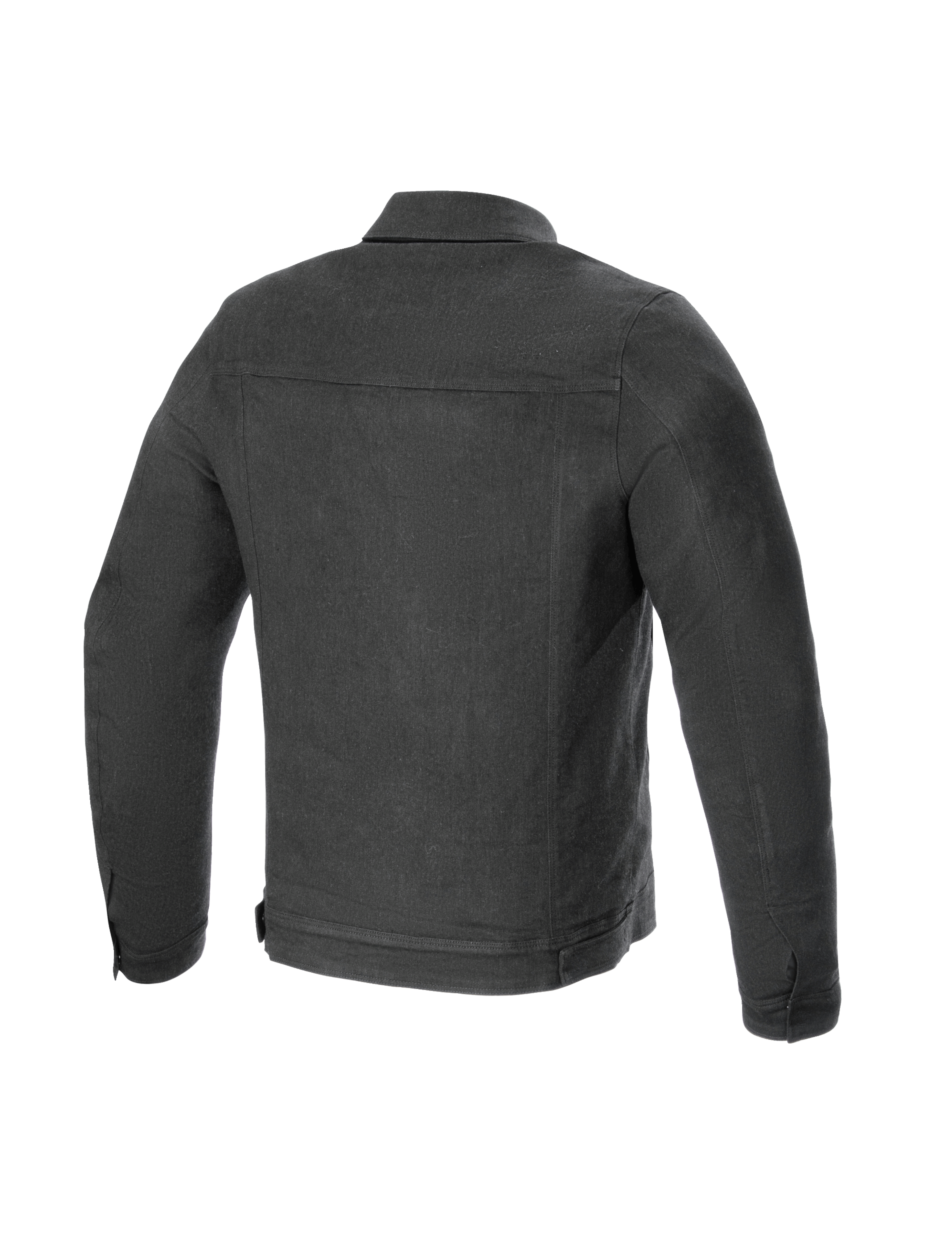 Alpinestars Garage jacka, rökgrå urban motorcykeljacka i stretchdenim för herrar, sedd bakifrån, Tech-Air Ready