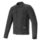 Alpinestars Garage Jacket, motorcykeljacka, rökgrå, långärmad stretchdenim i bomull med en arbetsklädesinspirerad siluett, bröstfickor och subtila logotyper, urban och vardaglig skyddsutrustning