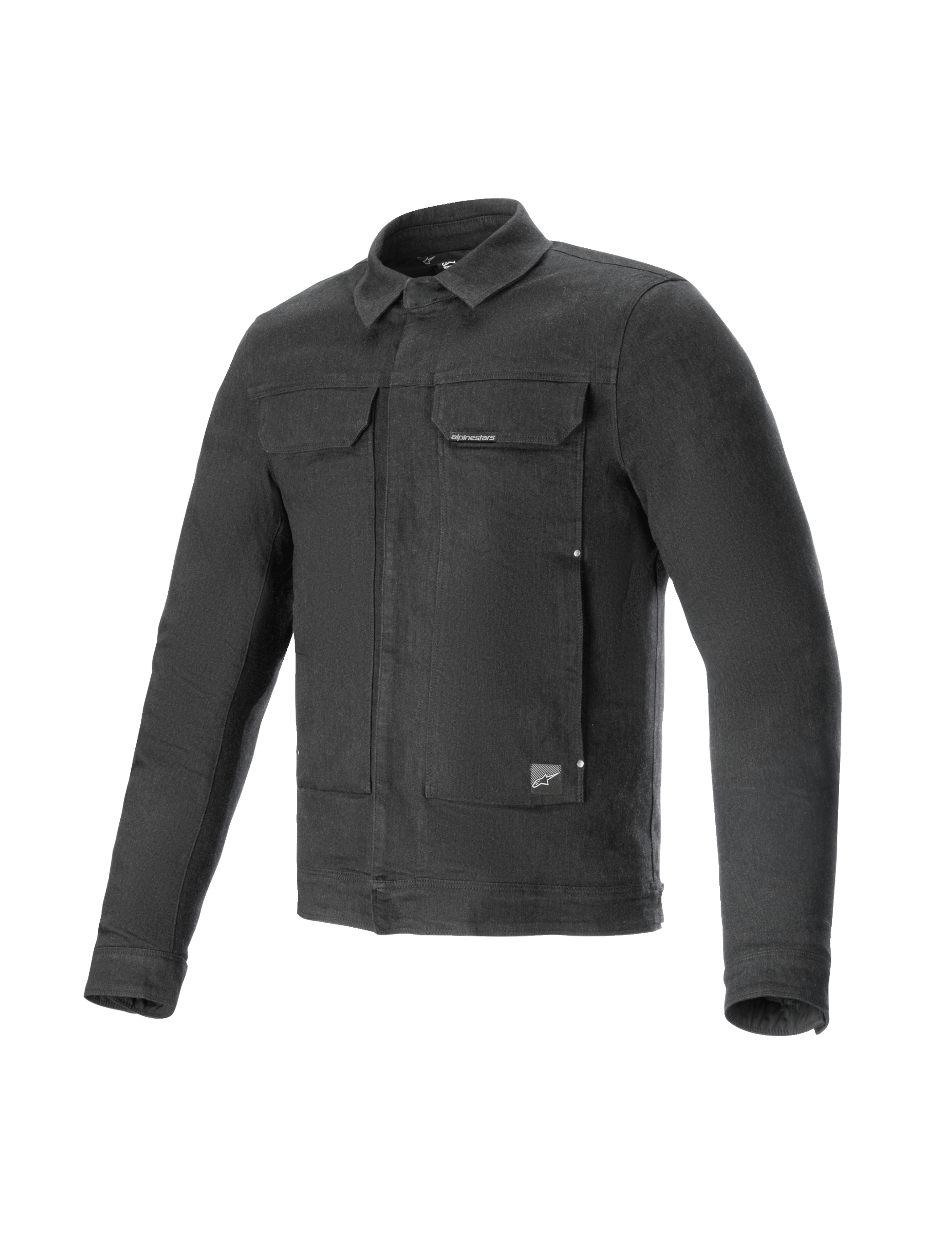 Alpinestars Garage Jacka, urban motorcykeljacka, rökgrå stretchdenim i bomull med CE-nivå 1-skydd