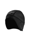 Alpinestars Balaclava Skull Cap, svart underhjälmsmössa för motorcykel med ventilerande meshpaneler, vit stjärnlogotyp, ergonomisk design med platta sömmar för komfort under hjälmen