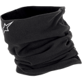 Alpinestars halsskydd, svart fleecehalsvärmare för motorcykelkörning i kallt väder, unisex, vit stjärnlogotyp