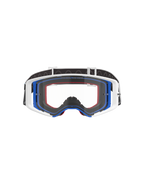 Alpinestars Supertech Corp Goggles, motocrossglasögon, blå, vita och orangea med klar lins, svart rem med vit logotyp, professionella glasögon för terrängkörning med brett synfält och dubbelinsprutad ramdesign