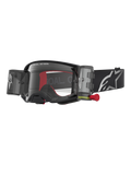 Alpinestars Supertech Firma Roll Off Goggles, svarta och silver motocrossglasögon med klar lins och roll-off-system.